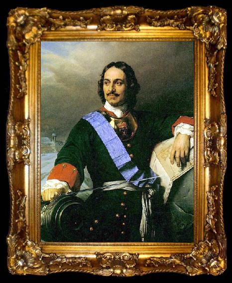 framed  Paul Delaroche Peter I of Russia, ta009-2